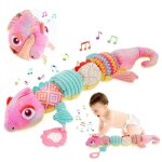 Jouet peluche musical pour bb jouets en peluche avec crpitement hochet et textures multi - sensorielles ...