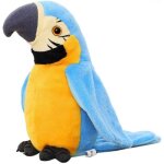 Jouet en peluche perroquet qui parle et rpte avec des ailes agites pour enfants en rouge amusant et ...