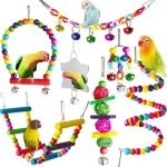 Jouets pour perruches calopsittes clochette suspendue hamac balan�oire et �chelles � grimper pour oiseaux ...
