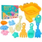 Jouet de plage 12 pcs jouets de sable de voyage avec seau pliable enfants pour enfants gar�ons filles ...