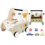 Trotteur en bois multi - activit�s b�b� - voiture � pousser avec activit�s d�veil et volant - d�s 12 ...