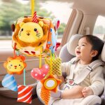 Jouet de si�ge auto b�b� avec miroir et 3 jouets suspendus peluche d?�veil pour poussette 0 - 12 mois ...