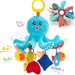 Jouet de sige auto pieuvre 0 - 6 mois dveloppement sensoriel pour nouveau - n - cordons  tirer hochet ...