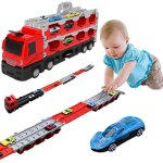 Jouets transporter truck cars avec 24 petite voiture camion de course pliable double couche voiture jouet ...