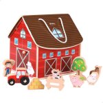 Jouet - woomax - ferme en bois + 3a - inclus animaux - accessoires - pour enfants  partir de 3 ans