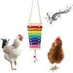 Jouet xylophone en bois pour poulailler 8 touches colores et pierre  aiguiser