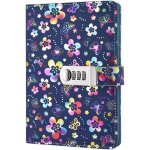 Journal en cuir pu �criture carnetjournal lign� carnet de notes notebook avec serrure � combinaison cahier ...