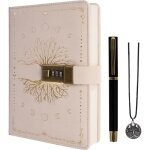 Journal vintage arbre de vie avec cadenas - carnet rechargeable format a5 - 224 pages num�rot�es