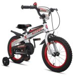 Joystar v�lo enfant 14 pouces (3 - 5 ans) avec freins � double main & roues dentra�nement - argent