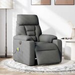 (soldes juillet)siège massant - clarance - fauteuil inclinable de massage électrique gris foncé tissu ... (soldes juillet)siège massant - clarance - fauteuil inclinable de massage électrique gris foncé tissu ...