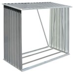 (juin soldes) abri de stockage de bois - jm - abri  bois de chauffage - acier galvanis 163x83x154 cm ...