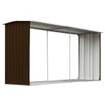 (juin soldes) abri de stockage de bois - jm - abri  bois de chauffage - acier galvanis 330x92x153 cm ...