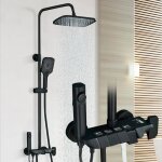 Jullybathevy colonne de douche - douchette  main rglable - robinet de salle de bain - 4 fonctions - ...
