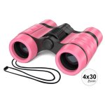 Jumelles pour enfant - zoom 4 x 30 - mise au point manuelle - convient aux porteurs de lunettes - roses ...