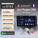Junsun 1go 32go wifi adaptateur autoradio pour peugeot 3008 2009 2010 - 2015 accessoire autoradio android ...