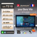 Junsun 2go 32go 11. 5 4g wifi adaptateur autoradio pour mercedes vito 2014 - 2020 accessoire autoradio ...