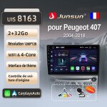 Junsun 2go 32go wifi adaptateur autoradio pour peugeot 407 sw cc 2004 - 2011 accessoire autoradio android ...