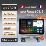 Junsun 8go 256go 11. 5 4g wifi adaptateur autoradio pour renault clio 3 2005 - 2014 accessoire autoradio ...