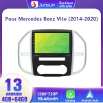 Junsun autoradio 4g android 13 4go + 64go pour mercedes benz vito (2014 - 2020) 10 cran tactile avec ...