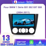 Junsun autoradio 4g android 13 6go + 128go pour bmw 1 series e81 e82 e87 e88 (2004 - 2011)avec 9 pouces ...