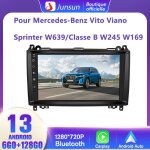 Junsun autoradio 4g android 13 6go + 128go pour mercedes benz vito viano sprinter w639 / classe b w245 ...