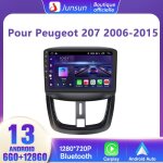 Junsun autoradio 4g android 13 6go + 128go pour peugeot 207(2006 - 2015)carplay & android auto 9 pouces ...