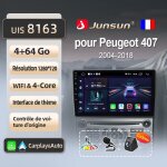 Autoradio - nobrand - junsun - 4go ram - 64go stockage - wifi pour peugeot 407 sw cc