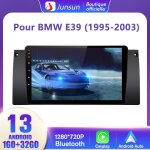 Junsun autoradio android 13 pour bmw 5er e39 x5 m5 e53 (1996 - 2003) avec 1go + 32go 9 cran carplay ...