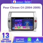Junsun autoradio android 13 pour citroen c4 2004 - 2009 avec 1go + 32go 9cran tactile carplay gps wifi ...