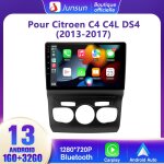Junsun autoradio android 13 pour citroen c4 c4l ds4 (2013 - 2017) [1go + 32go] 9 cran carplay android ...