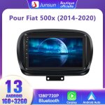 Junsun autoradio android 13 pour fiat 500x (2014 - 2020) 1go + 32go 9�cran tactile carplay gps wifi bluetooth ...