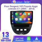 Junsun autoradio android 13 pour peugeot 107 toyota aygo citroen c1 1go + 32go avec 10cran carplay gps ...