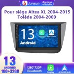 Junsun autoradio android 13 pour seat altea xl toledo 1go + 32go 9 cran tactile avec carplay gps wifi ...