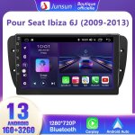 Junsun autoradio android 13 pour seat ibiza 6j (2009 - 2013) 1go + 32go 9 cran avec carplay gps bluetooth ...