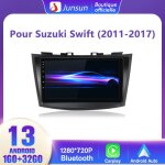 Junsun autoradio android 13 pour suzuki swift (2011 - 2017) 1go + 32go 9�cran tactile carplay gps wifi ...