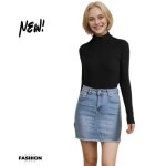 Jupe femme en jean courte - coupe droite - couleur jean clair