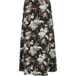 Jupe midi femme urban classics en viscose noire taille �lastique et poches