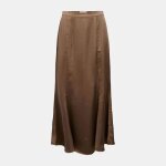 Jupe longue droite effet satin femme object