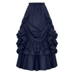 Jupe rétro victorienne demi - évasée ecelen pour costume de spectacle cos - jupe gothique - bleu marine ... Jupe rétro victorienne demi - évasée ecelen pour costume de spectacle cos - jupe gothique - bleu marine ...