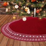 Jupe sapin de nol 90cm jupe darbre tricote de nol avec flocon de neig darbre de nol de pais dcorations ...