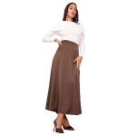 Jupe satin�e longue � coupe �vas�e. fermeture zipp�e invisible � la taille. pour femme - jupes - la modeuse ...