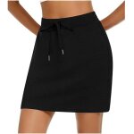 Jupe avec short int�gr� pour femme longueur genou taille haute pour le sport le tennis le golf la randonn�e ...
