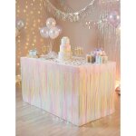 Jupe de table � franges iris�es 300 x 80 cm