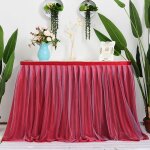 Nappe - non spcifi - jupe de table en tulle - rouge - synthtique - dcoration mariage