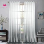 Jupvierge rideaux voilage - 2 panneaux 135x259cm ombre dgrad semi - transparent en effet lin  oeillet ...