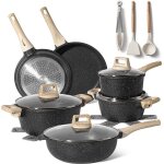 Just perfecto 15 pieces induction pans set - ensemble de casseroles avec couvercle en silicone pour toutes ...