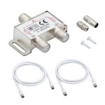 Justech 2 - voies répartiteur satellite 2500mhz répartiteur tv radio adaptateur de prise f câble dantenne ... Justech 2 - voies répartiteur satellite 2500mhz répartiteur tv radio adaptateur de prise f câble dantenne ...