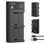 K&f concept np - f550 batterie led chargeur kit 2600mah compatible avec sony np - f550 f570 f750 f770 ...
