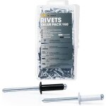 T. k. excellent rivet noir - rivet blanc - lot de 160 rivets pop en acier aluminium avec petite t�te ...