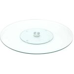 Plateau tournant - saveur et degustation - ka1741 - verre - mtal inoxydable - d45 x h2, 5 cm